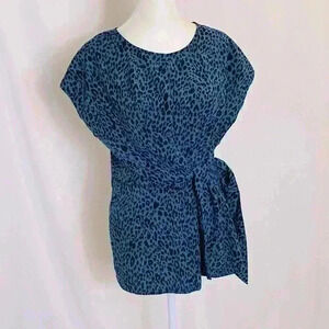 Como Vintage Leopard Blouse with side tie